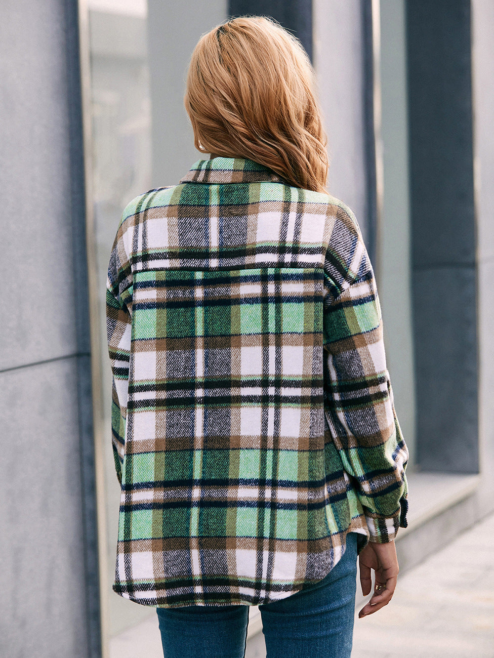 Ivy Lane Meet You Outside Plaid Button Down Curved Hem Shacket NicholesGifts