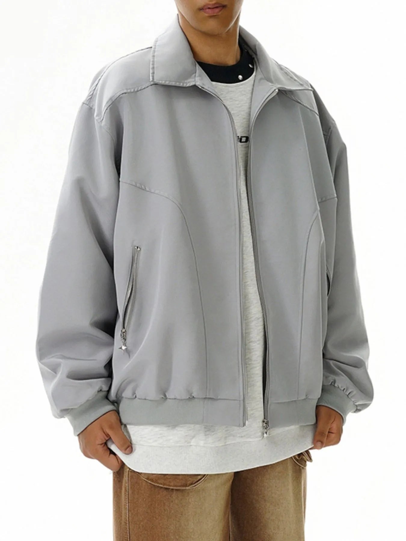 Men's Zip Up Long Sleeve Jacket Trendsi