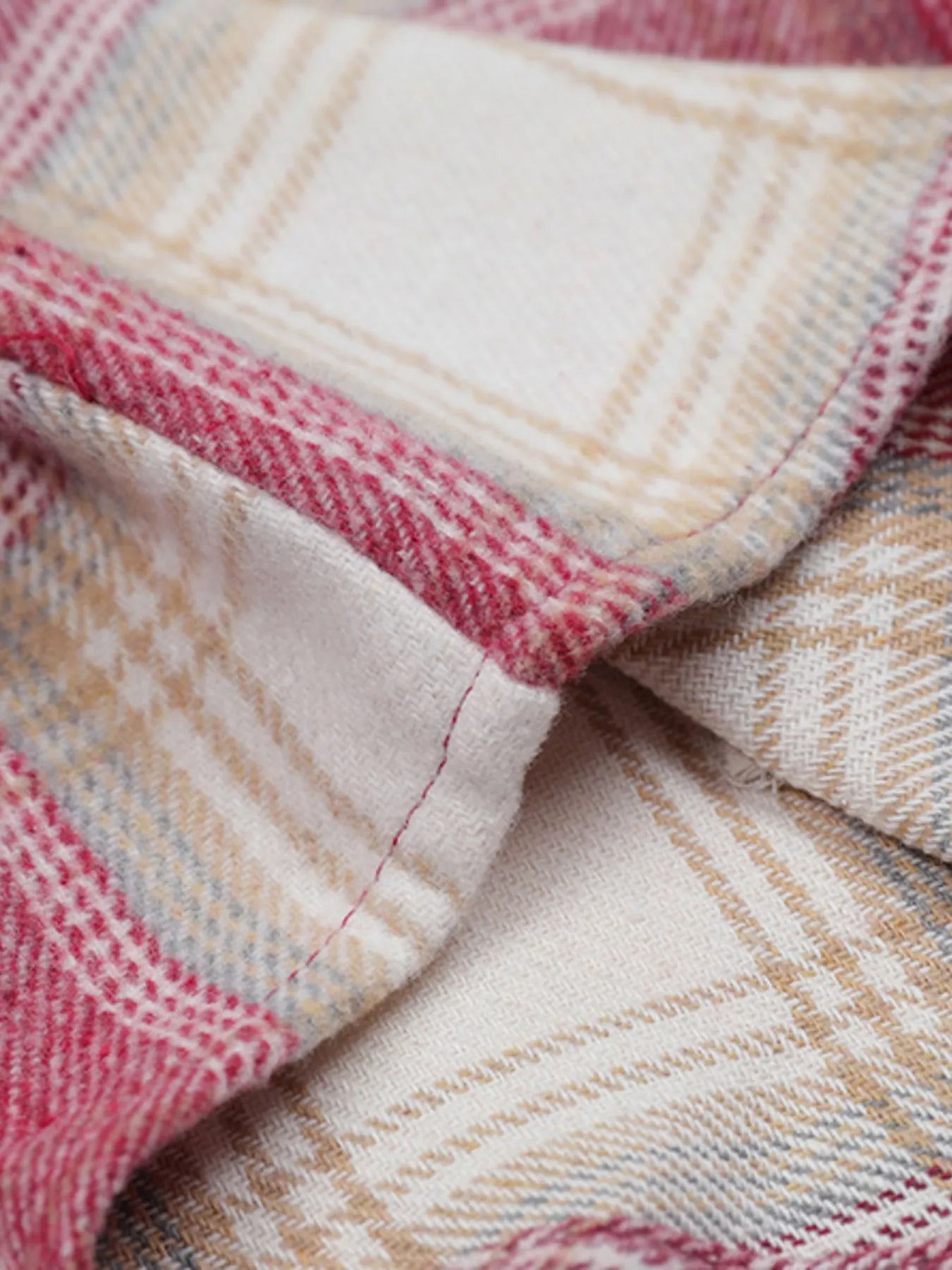 Men's Plaid Button Up Long Sleeve Jacket Trendsi