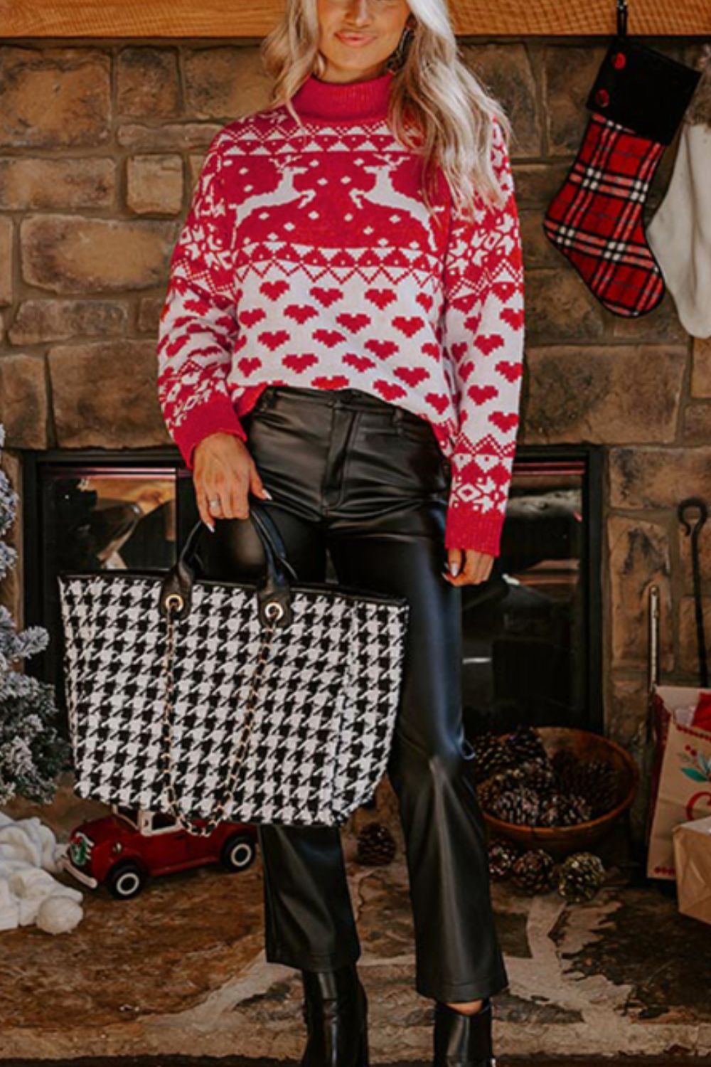 Christmas Element Turtleneck Long Sleeve Sweater NicholesGifts