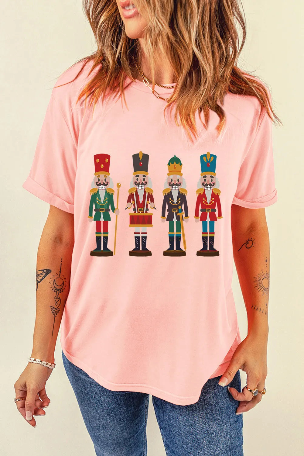 Nutcracker Round Neck Short Sleeve T-Shirt NicholesGifts
