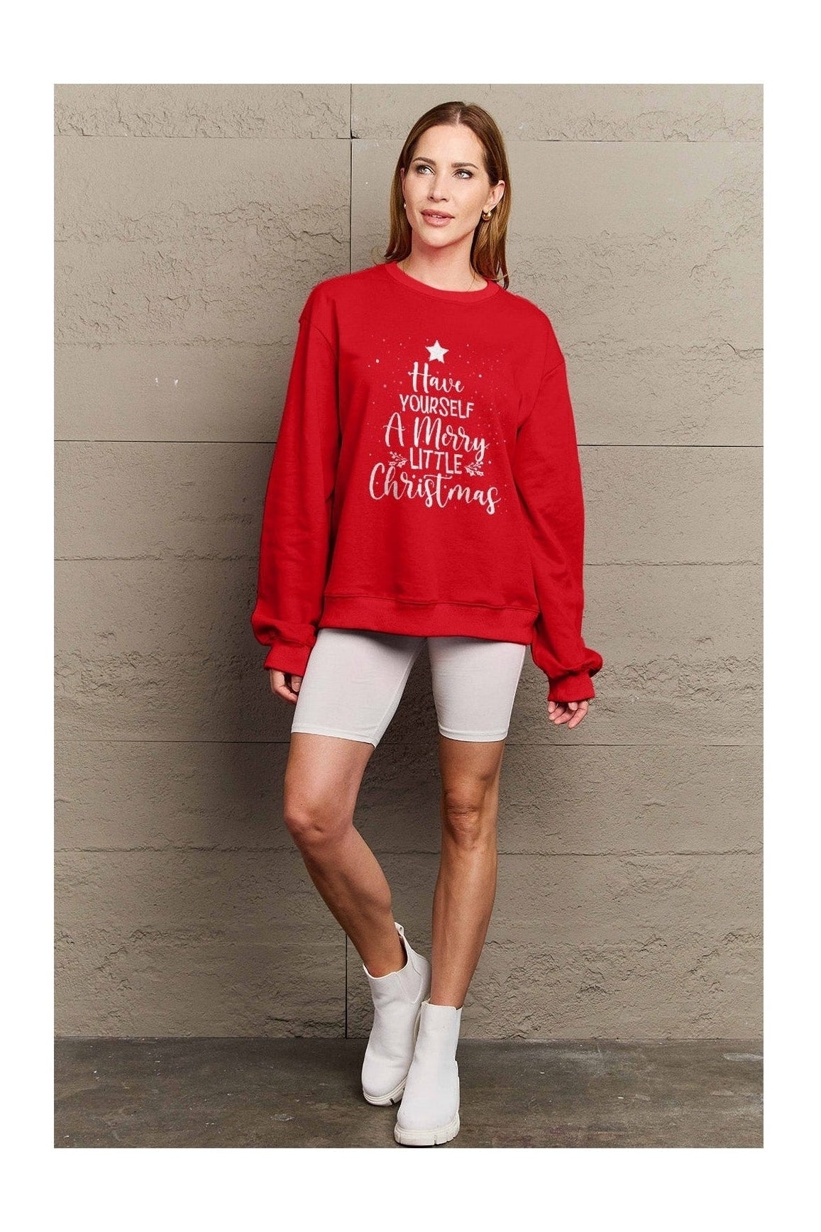 Simply Love Full Size HAVE YOURSELF A MERRY LITTLE CHRISTMAS Round Neck Sweatshirt