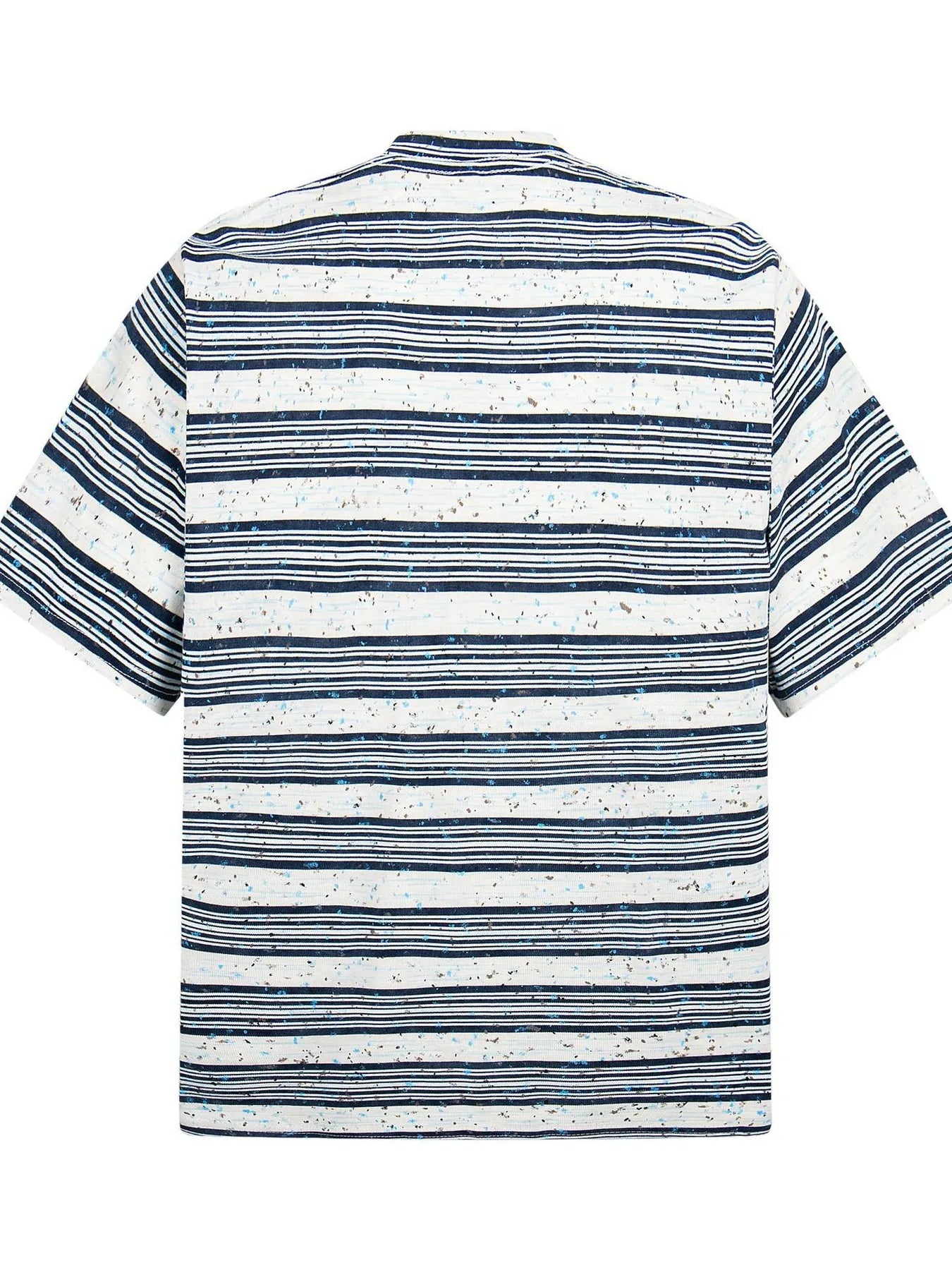 Men's Striped Letter Graphic Round Neck T-Shirt Trendsi