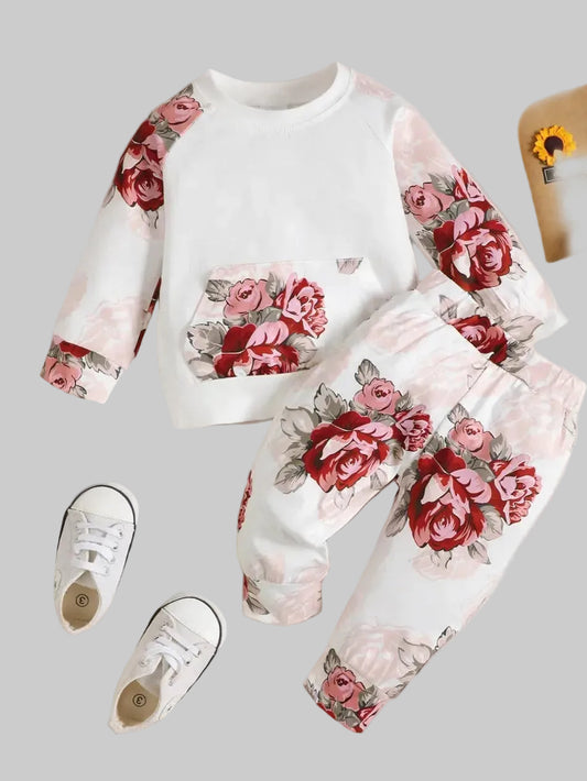 Baby and Toddler Girls Floral Top and Pants Set nicholesgifts