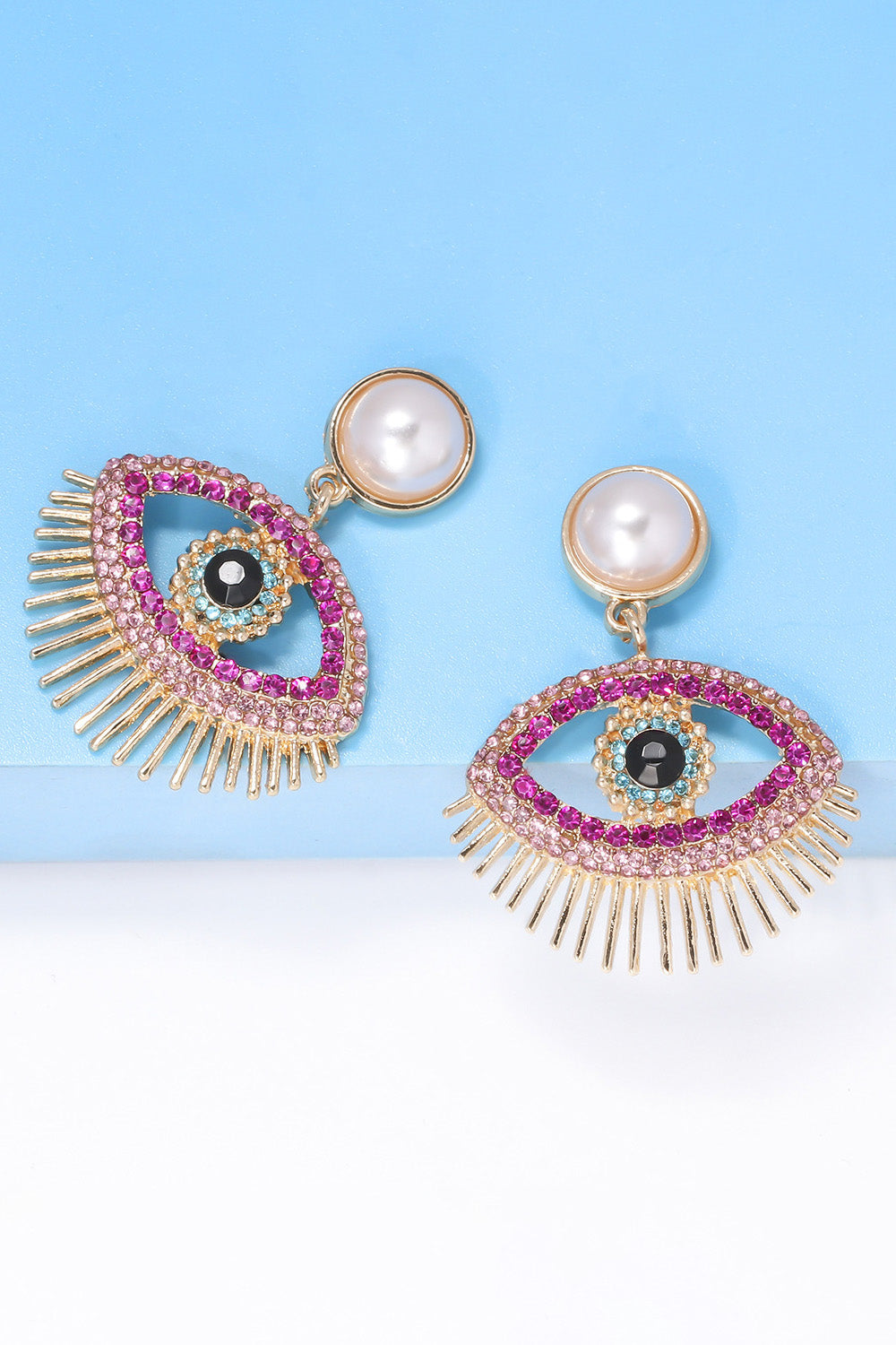 Women Evil Eye Shape Rhinestone Zinc Alloy Synthetic Dangle Halloween Earrings NicholesGifts