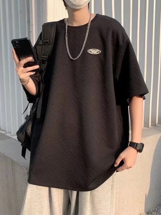 Men's Full Size Round Neck Half Sleeve T-Shirt Plus Size Trendsi