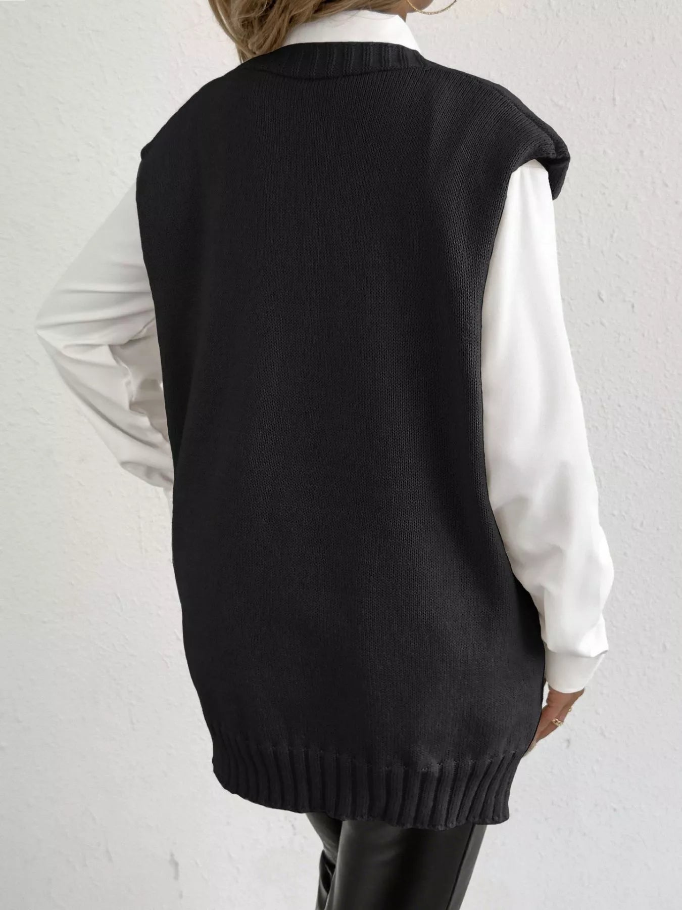 Button-Down Button Up Sweater Vest nicholesgifts