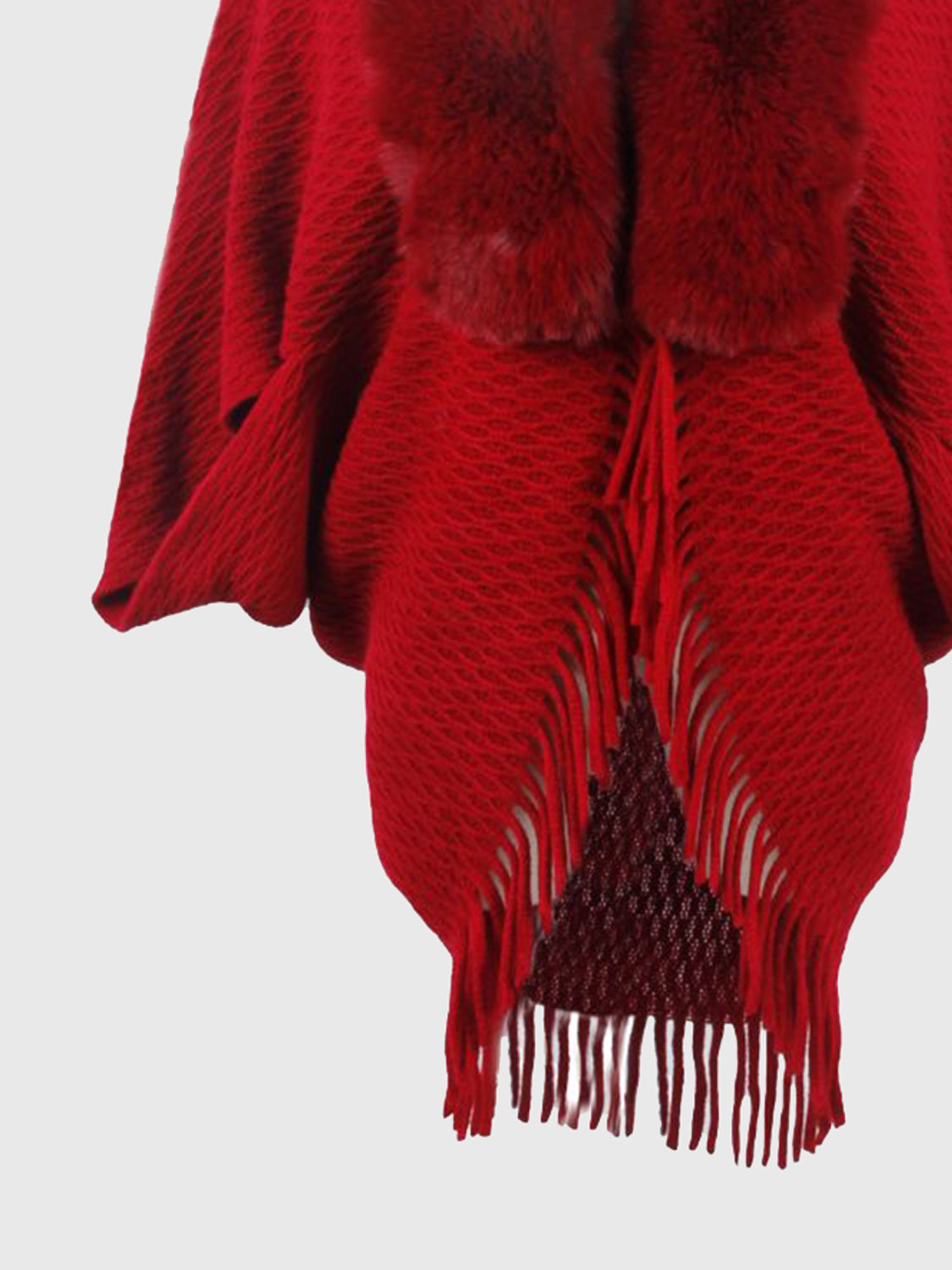 NicholesGifts Women Open Front Fringe Hem Poncho NicholesGifts