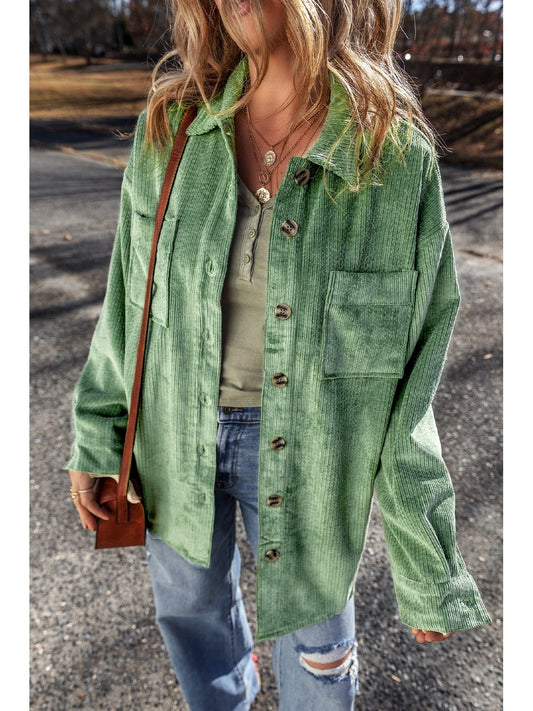 NicholesGifts Women Button Up Long Sleeve Jacket