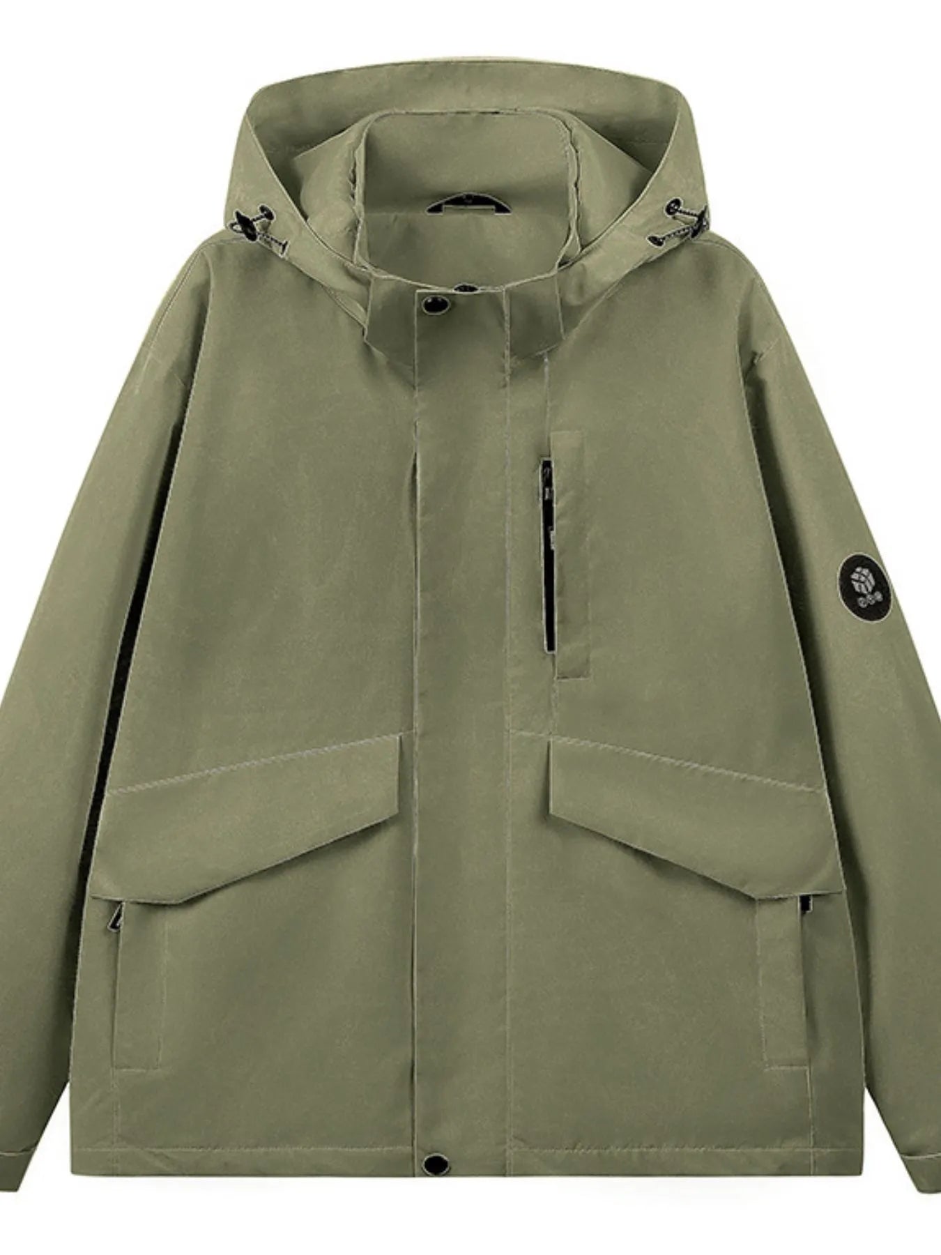 Men's Full Size Long Sleeve Hooded Windbreaker Jacket Plus Size Trendsi