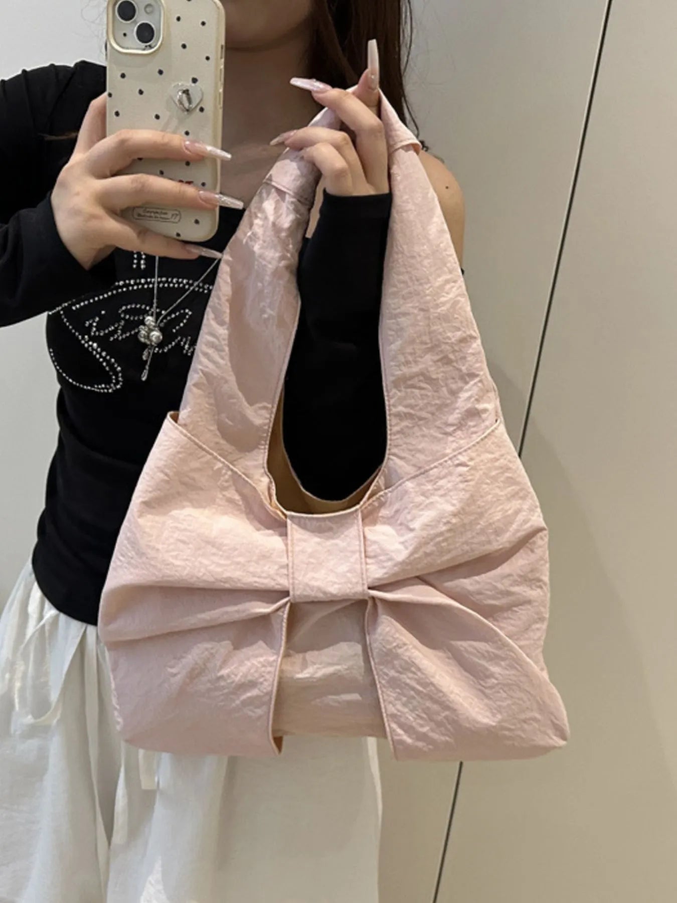 Ruched Bow Shoulder Bag Trendsi
