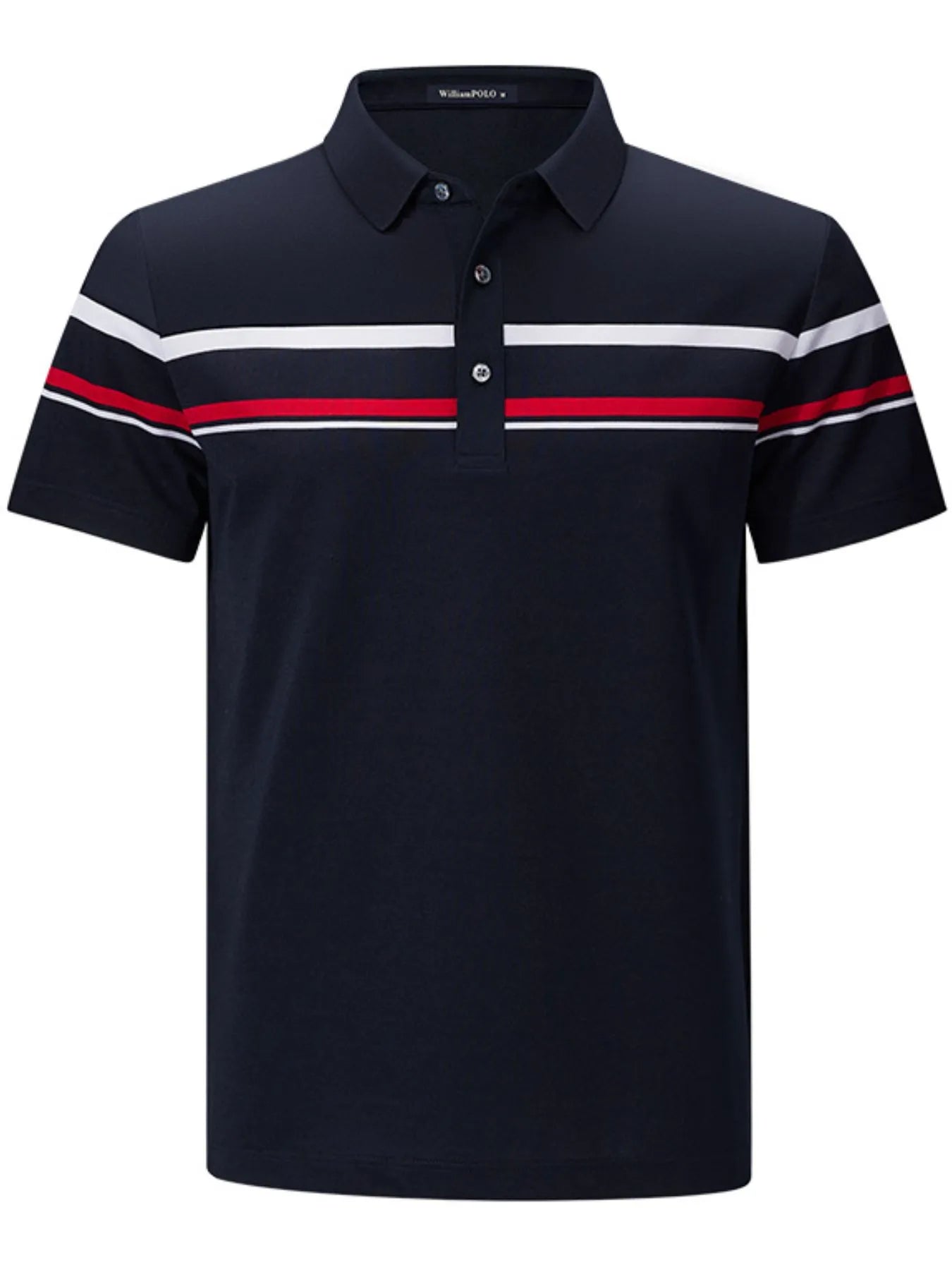 Men's Plus Size Classic Striped Short Sleeve Polo Shirt