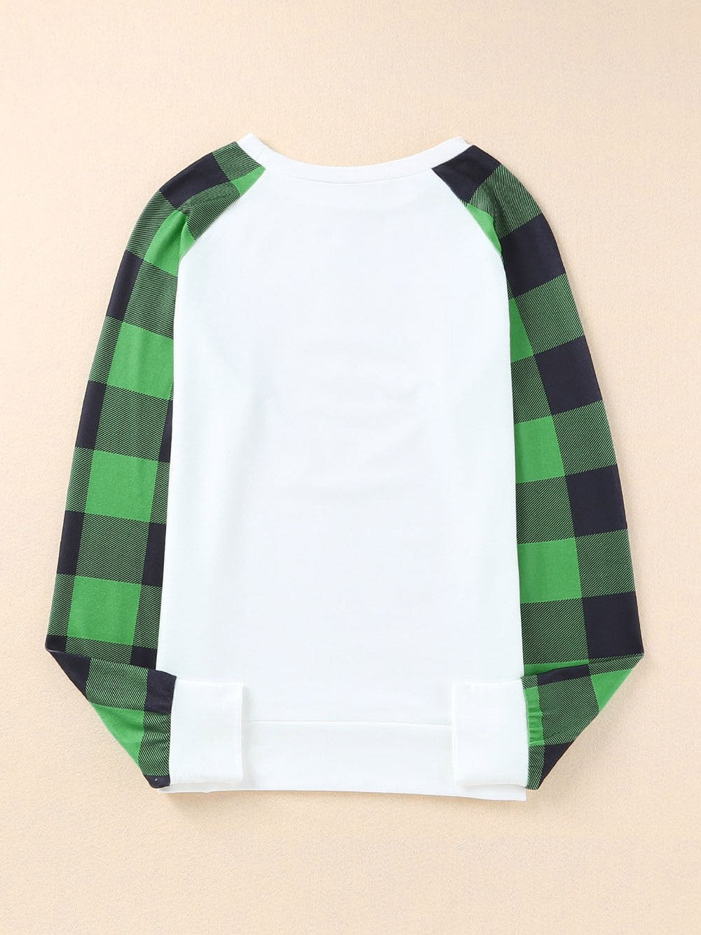 Women Lucky Clover Sequin Round Neck Sweatshirt nicholesgifts