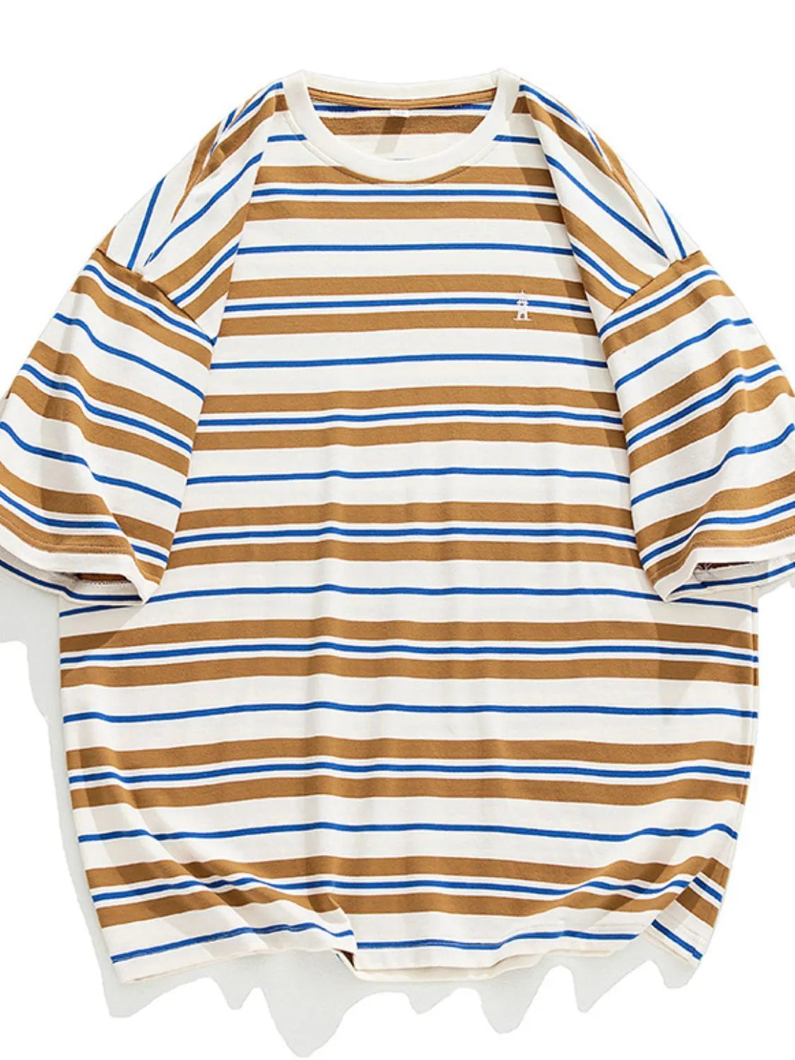 Men's Plus Size Basic style Round Neck Striped T-Shirt