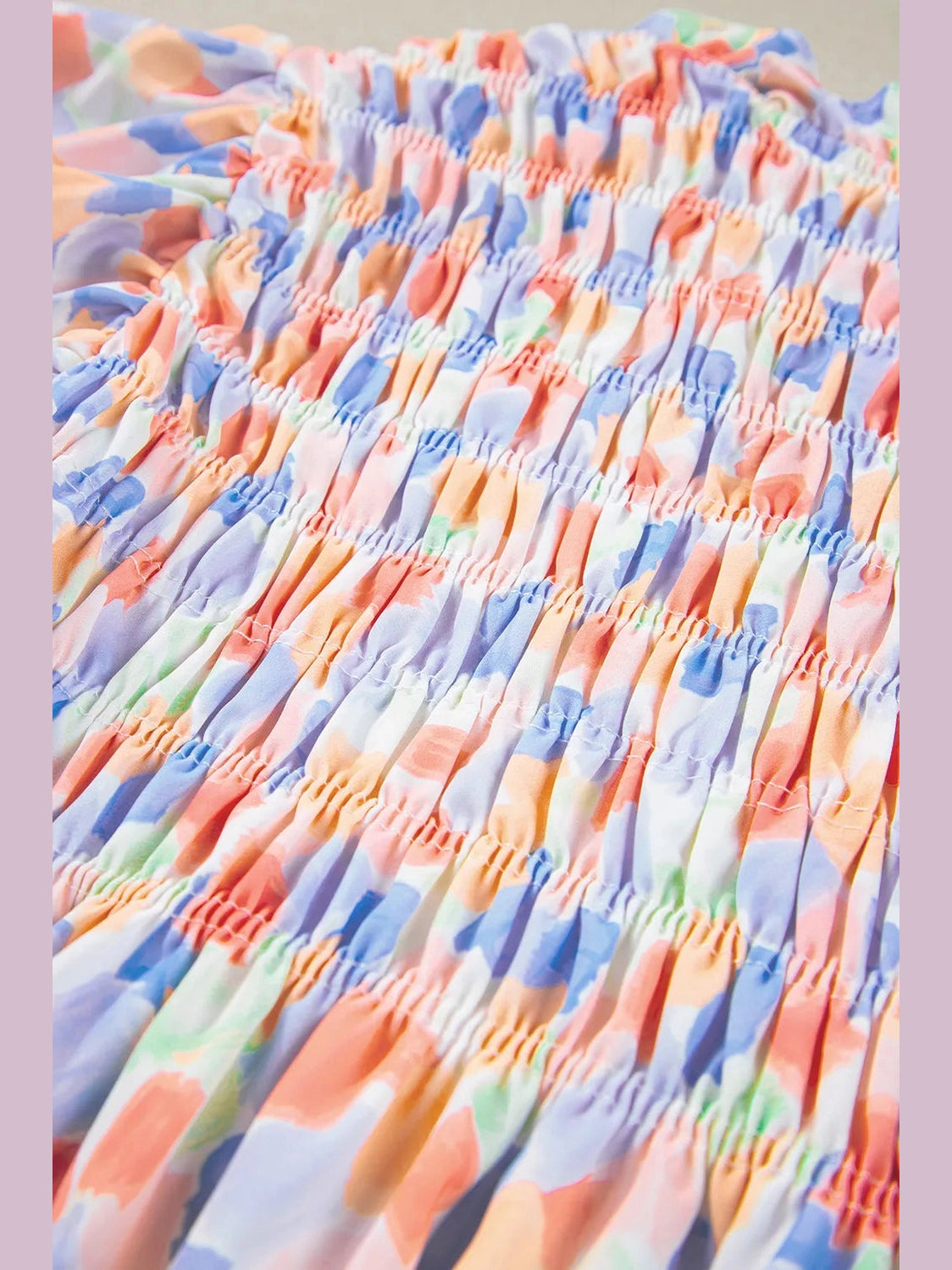 Ruffled Printed Notched Cap Sleeve Blouse NicholesGifts