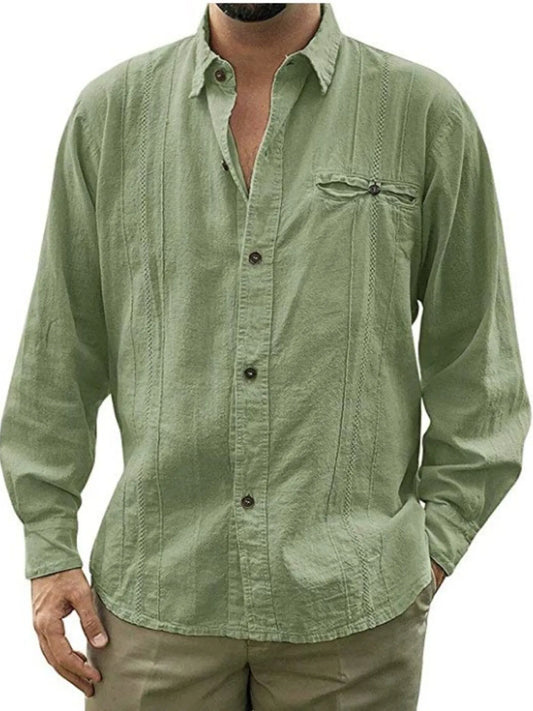Men's Plus Size Button Up Long Sleeve Shirt Trendsi