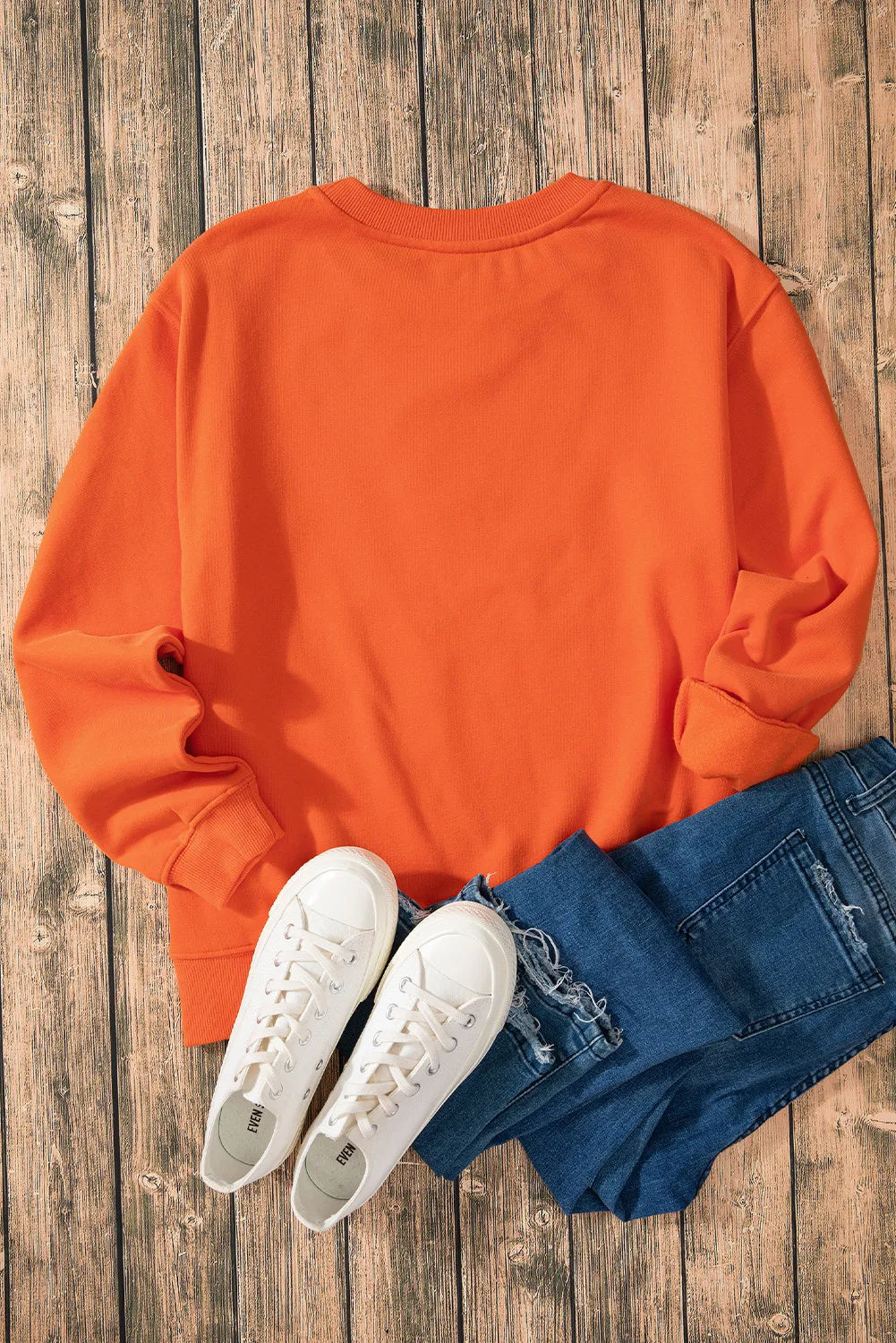 Letter Round Neck Long Sleeve Sweatshirt Trendsi