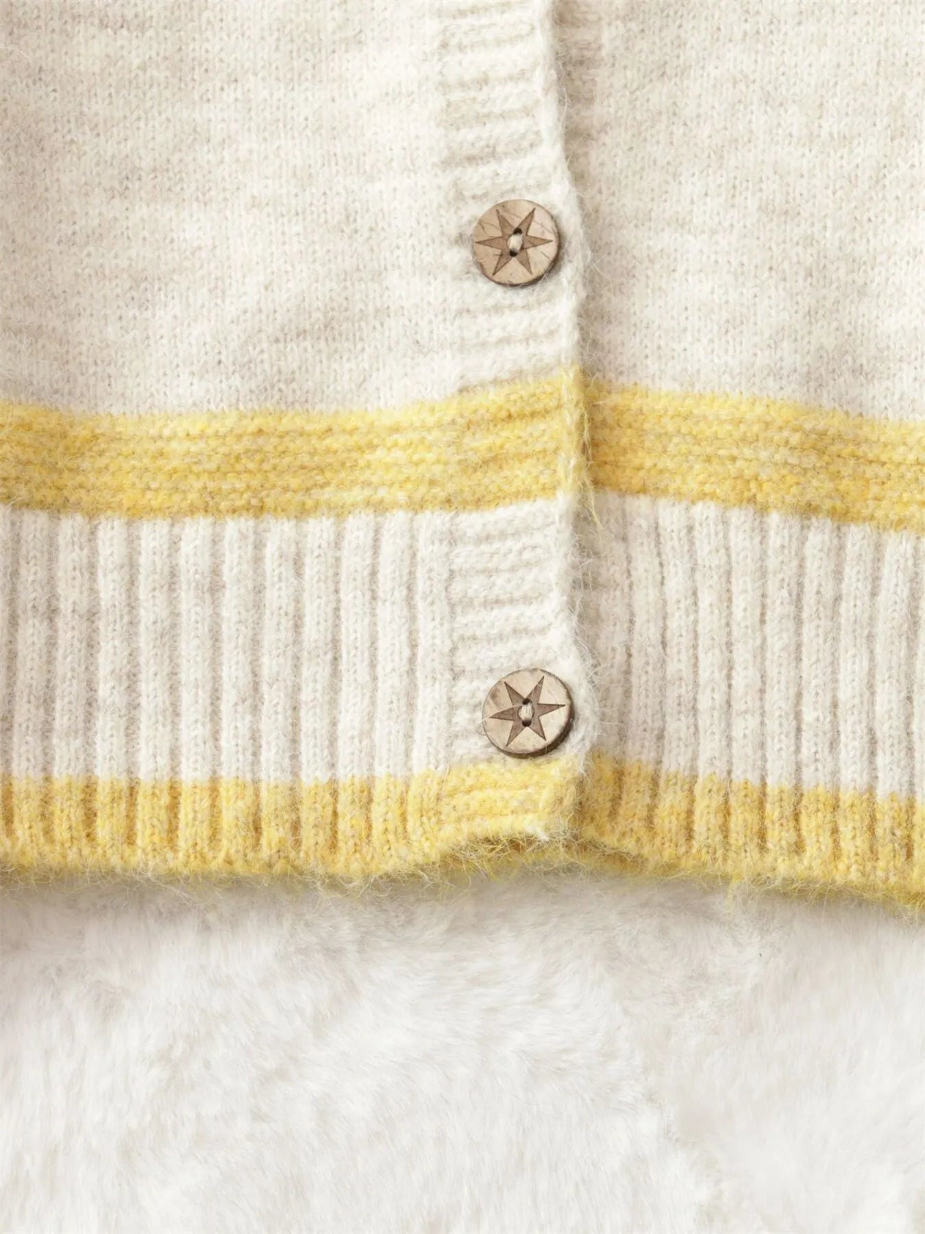 Striped Button-Up Cozy Cardigan