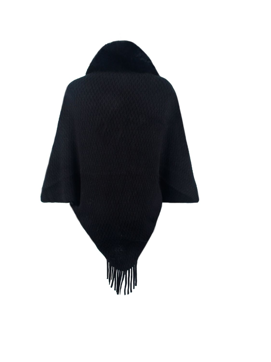 NicholesGifts Women Open Front Fringe Hem Poncho NicholesGifts