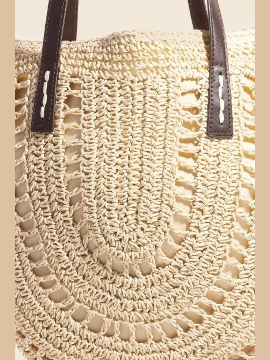 Fame Straw Braided Rounded Tote Bag