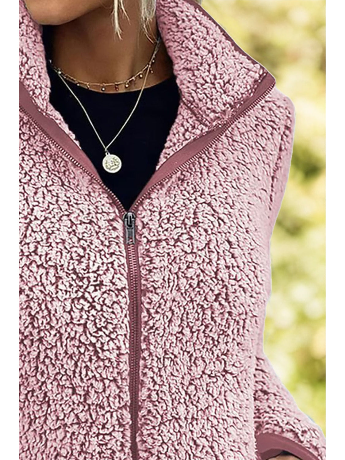 Pocketed Zip Up Turtleneck Jacket nicholesgifts