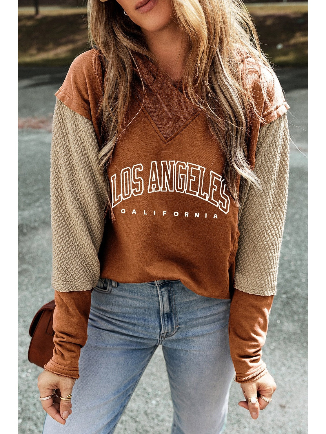 NicholesGifts Women Letter Graphic Long Sleeve Hoodie NicholesGifts