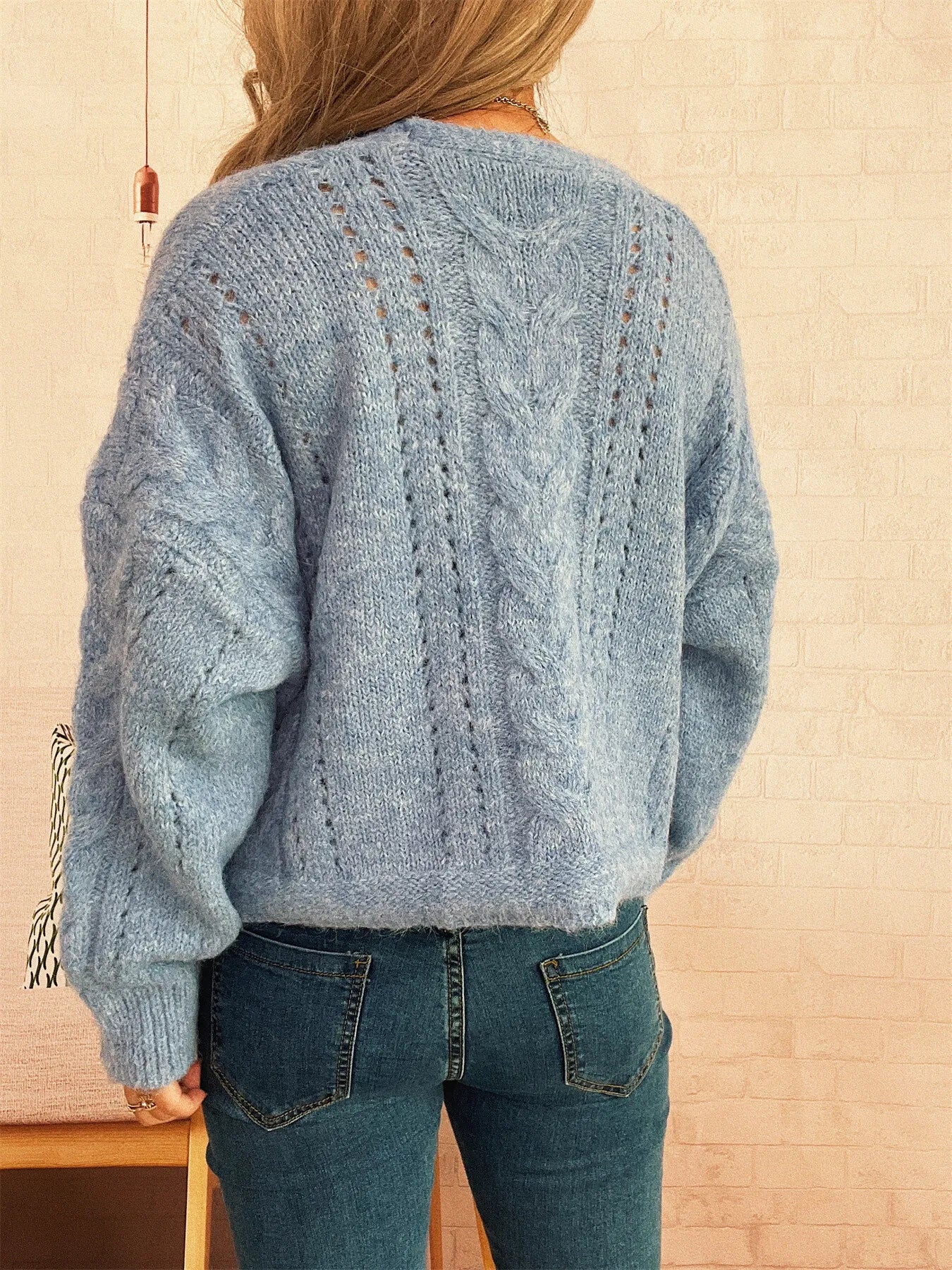 Cable Knit Button-Up Cardigan