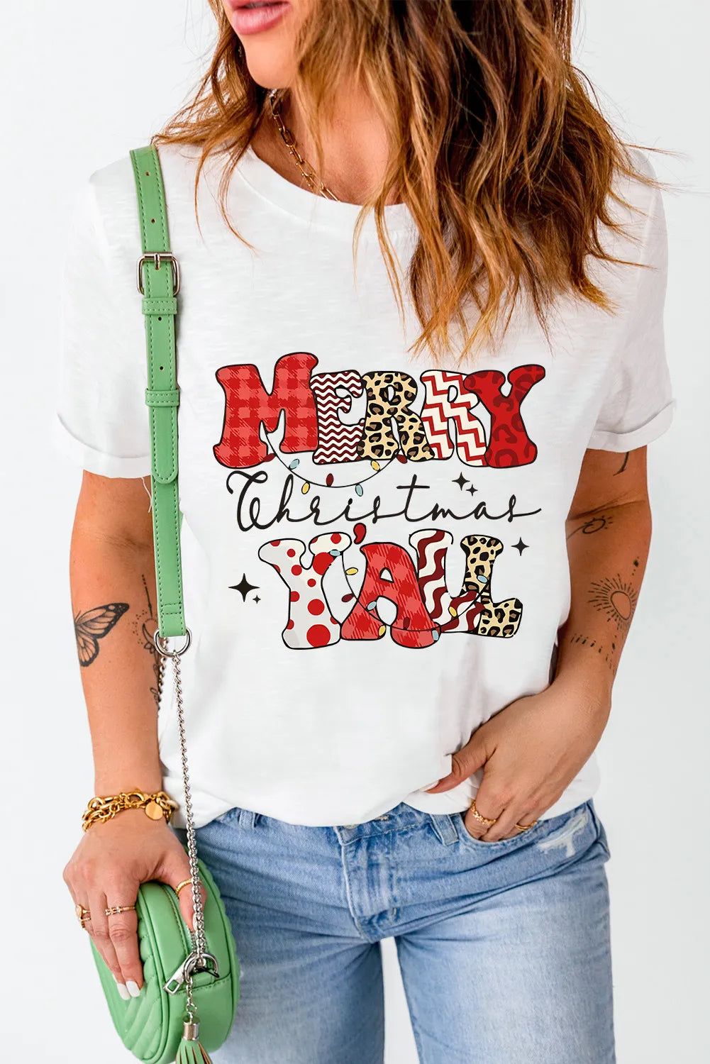 Letter Graphic Round Neck Short Sleeve T-Shirt NicholesGifts