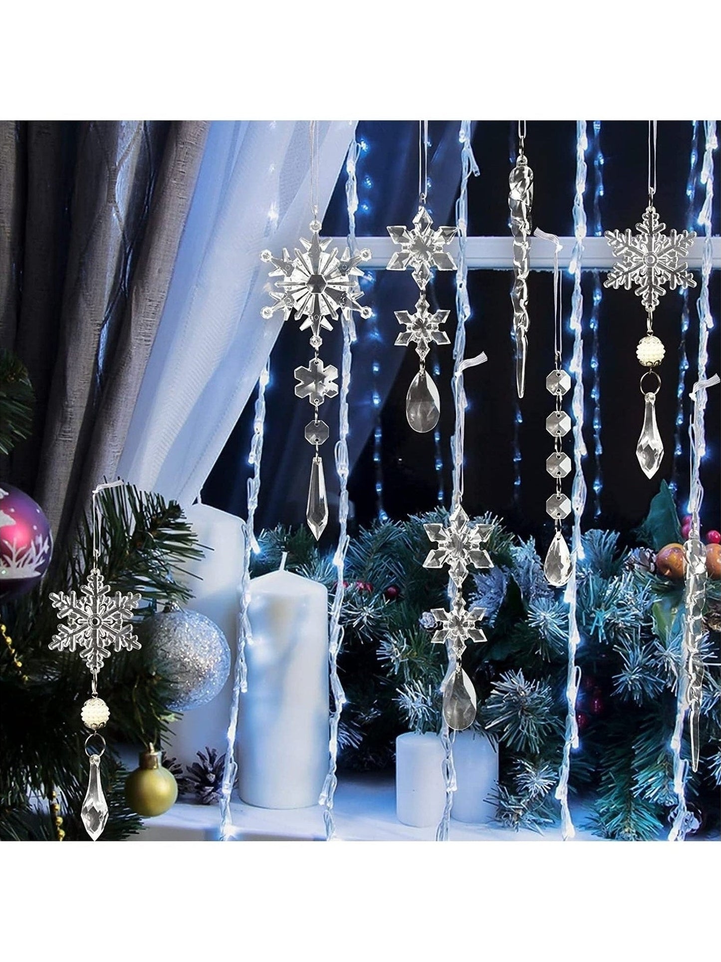 10-Piece Acrylic Icicle Ornaments