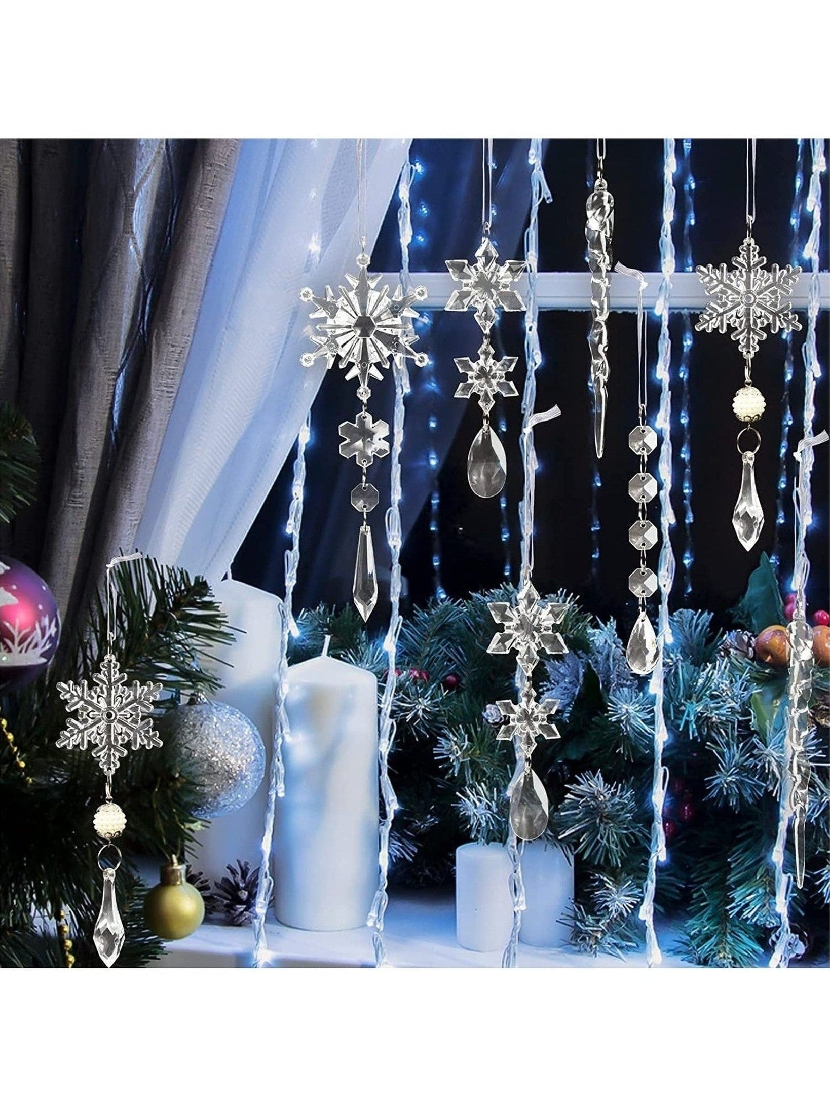 10-Piece Acrylic Icicle Ornaments