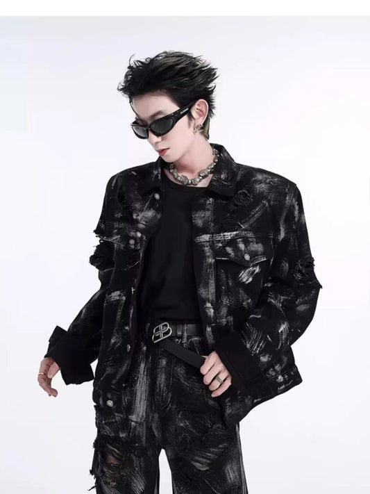 Men's Plus Size Button Up Long Sleeve Denim Jacket NicholesGifts