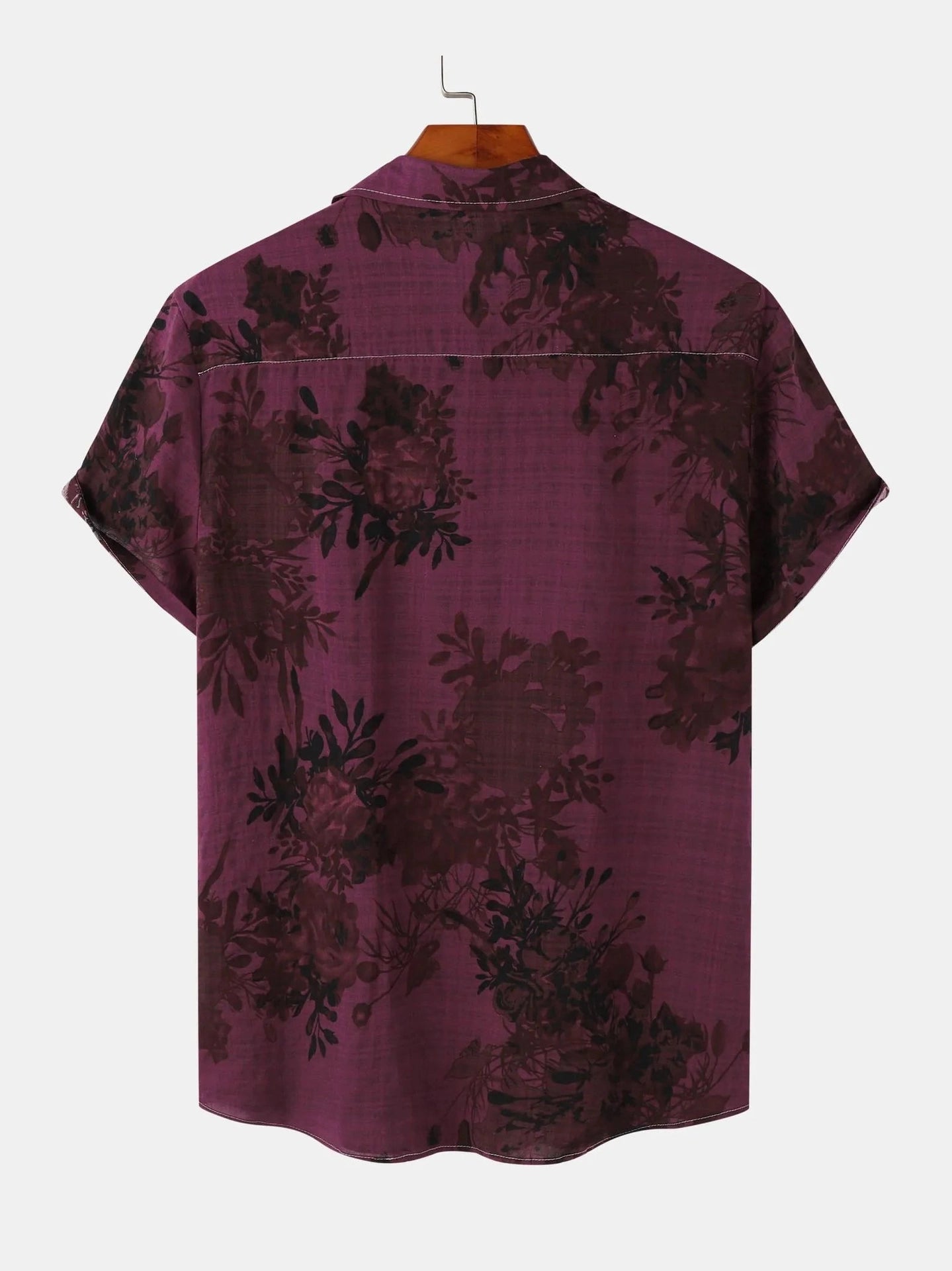 Men's Plus Size Printed Short Sleeve Button Down Casual Shirt Trendsi