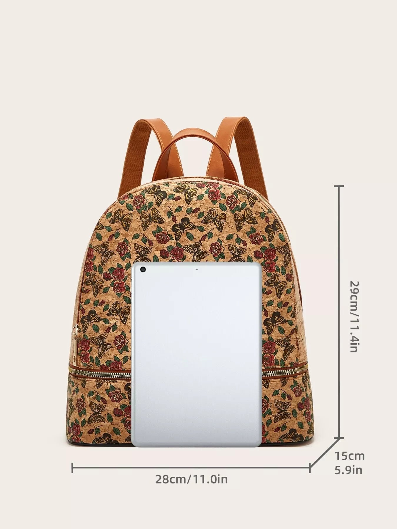 Floral Butterfly Print Backpack Bag nicholesgifts