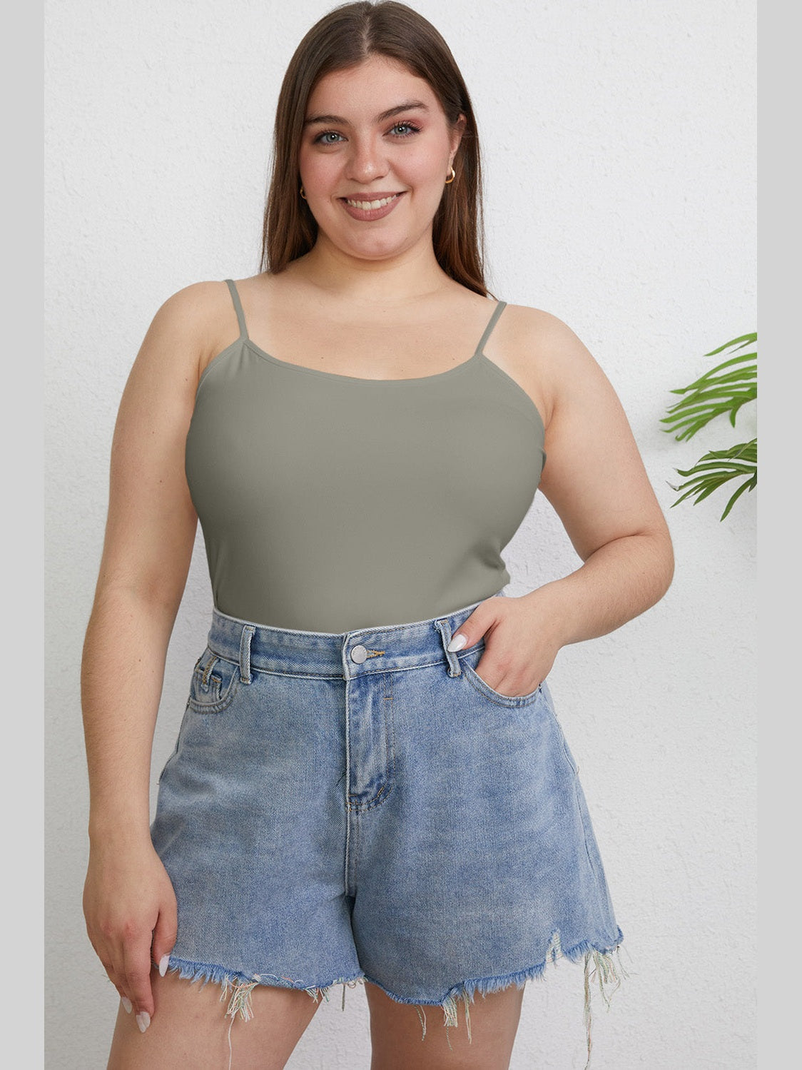 Basic Bae Full Size Round Neck Slim Cami NicholesGifts