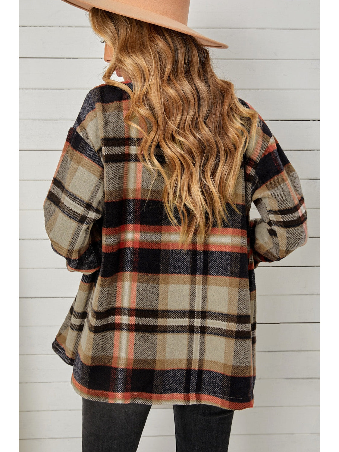 Plaid Pocketed Button Down Shacket NicholesGifts