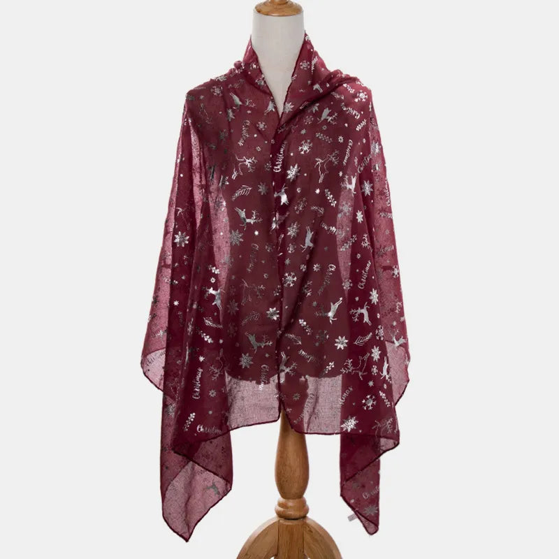 Christmas Element Polyester Scarf Trendsi