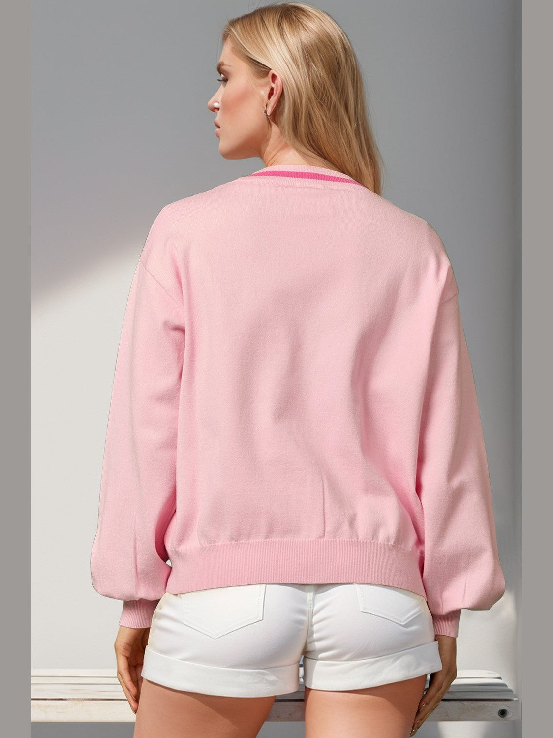 Women Double Take Full Size Nutcracker Sequin Bow Decor Christmas nicholesgifts