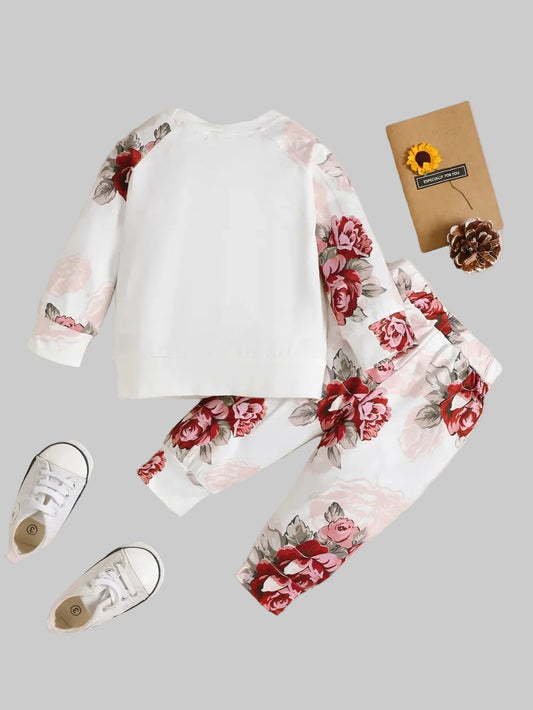 Baby and Toddler Girls Floral Top and Pants Set nicholesgifts