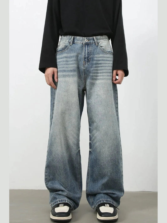 Men's Wide Leg Jeans with Pockets Trendsi