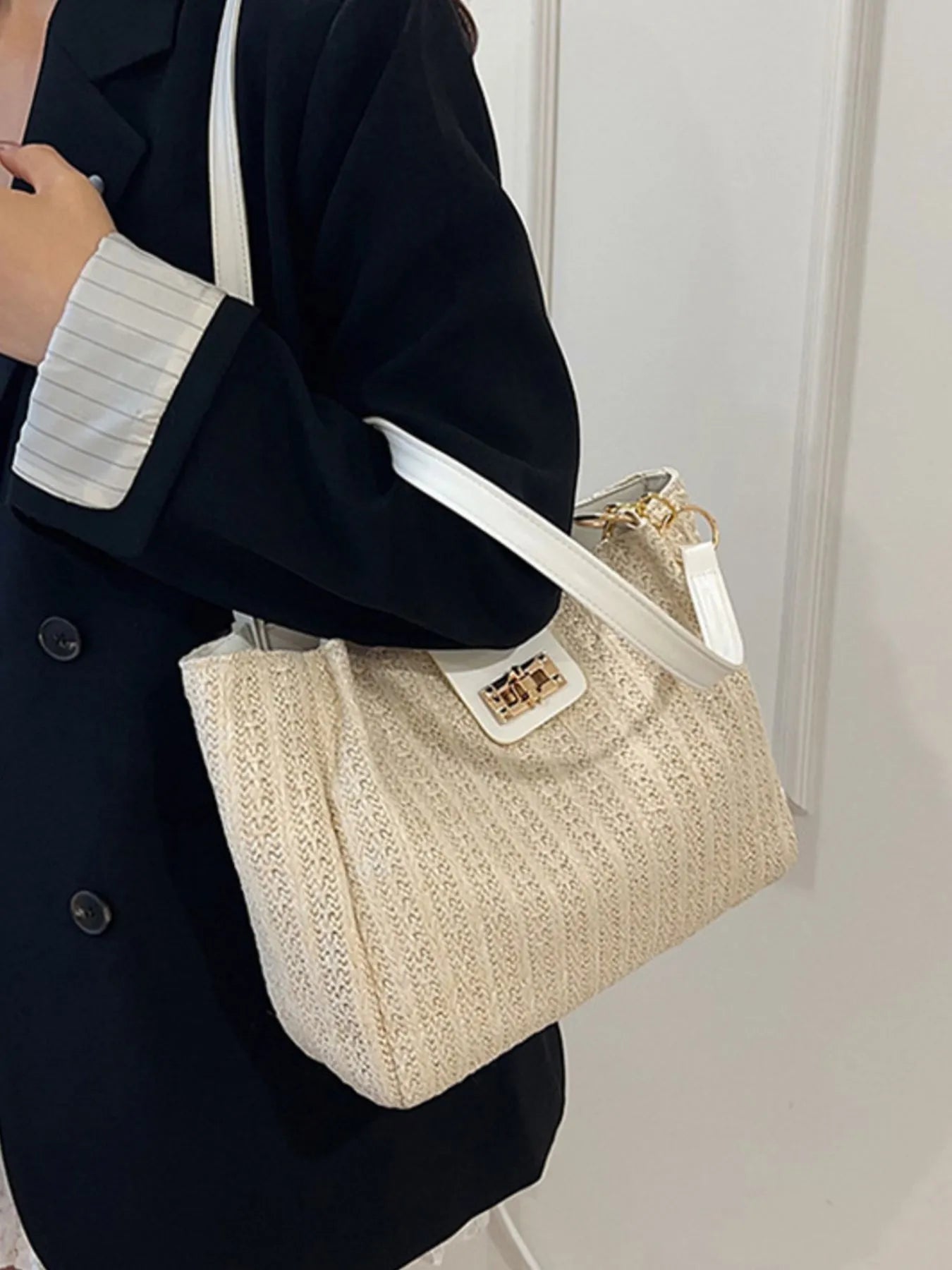 Woven Straw Shoulder Bag Trendsi