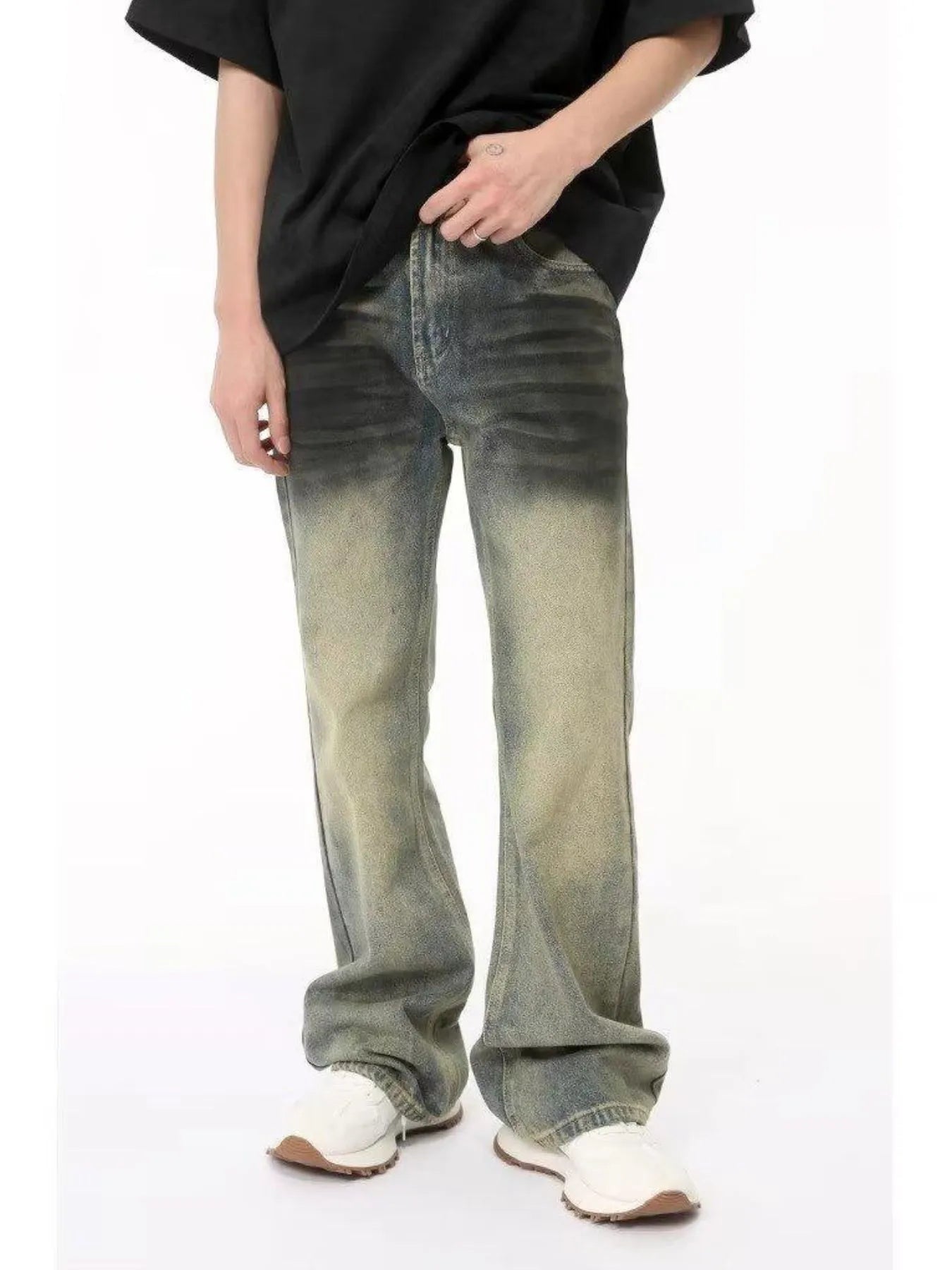 Men's Full Size Fade Loose Fit Jeans Plus Size