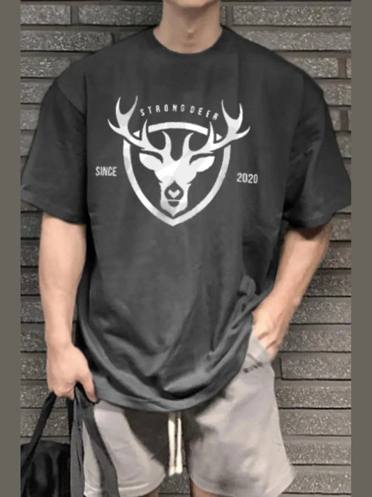 Men's Plus Size Graphic Round Neck Half Sleeve T-Shirt NicholesGifts