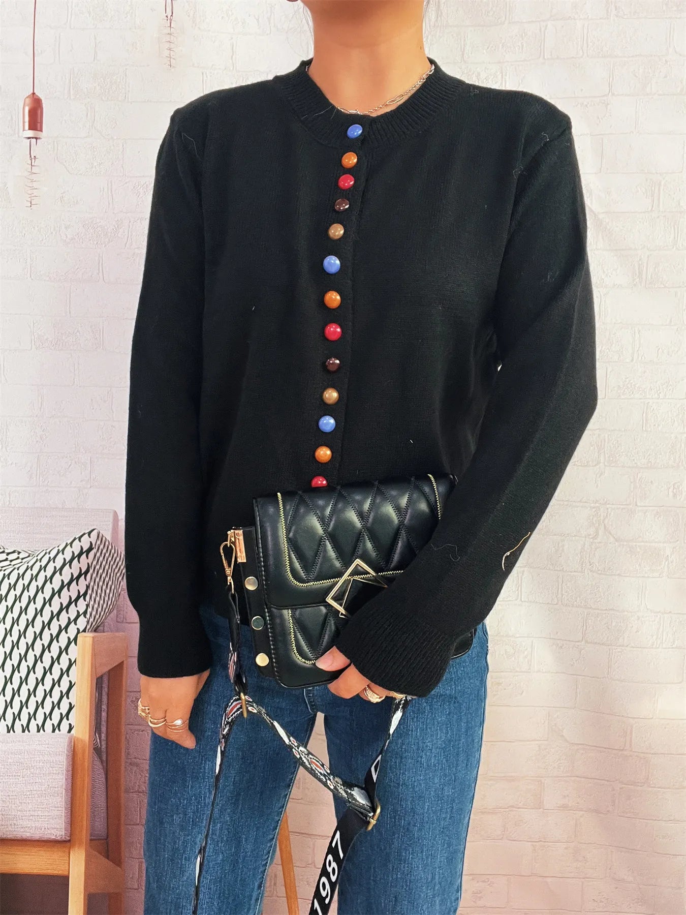 Button Up Long Sleeve Cardigan