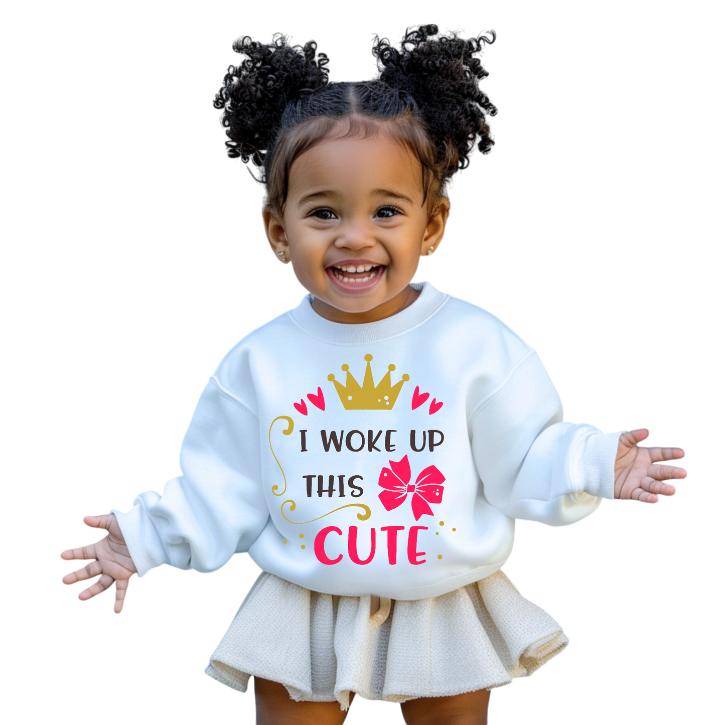 Toddler Girls I Woke Up This Cute Long Sleeve Crewneck Sweatshirt NicholesGifts
