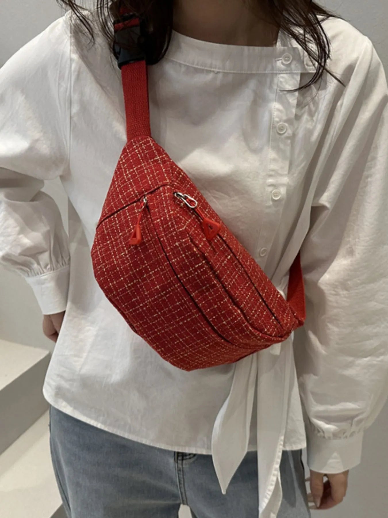 Plaid Pattern Crossbody Bag Trendsi