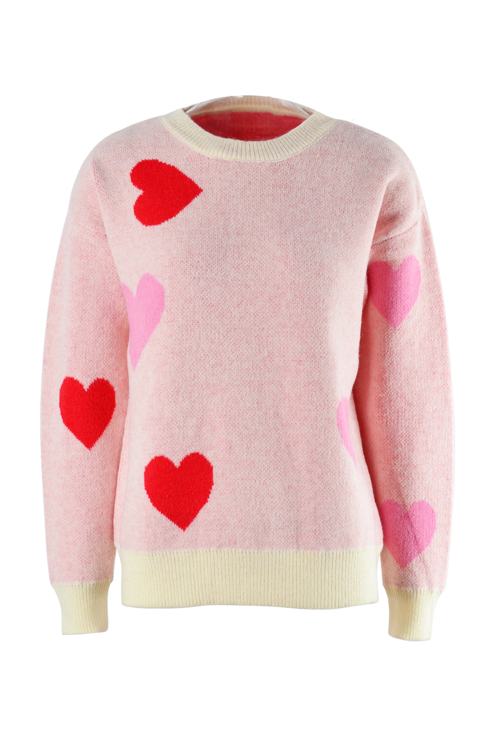 NicholesGifts Women Angel Wings Heart Round Neck Drop Shoulder Sweater NicholesGifts