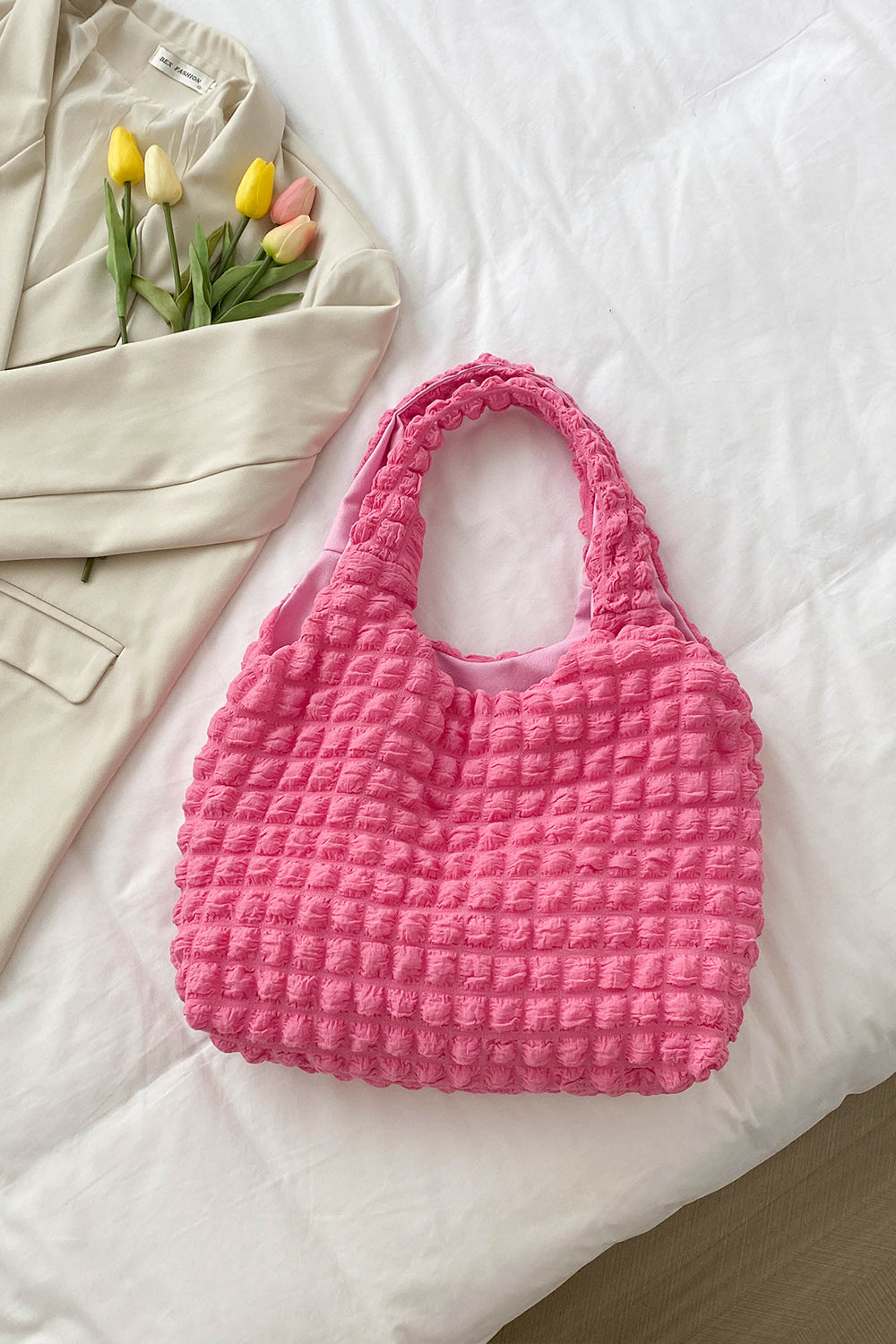 Women Ruched Polyester Large Handbag NicholesGifts