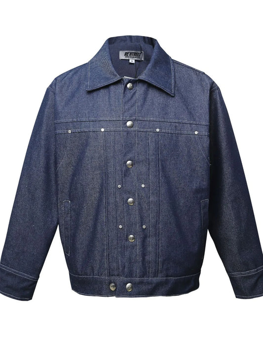 Men's Snap Down Long Sleeve Denim Jacket