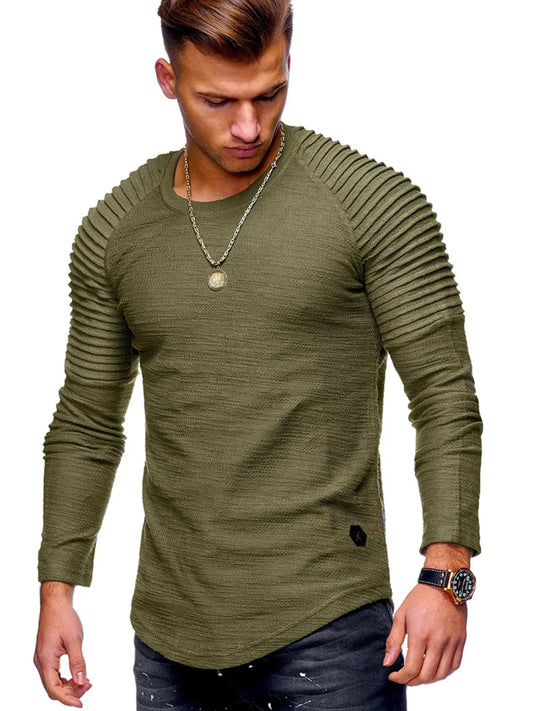 Men's Plus Size Round Neck Raglan Sleeve T-Shirt Trendsi