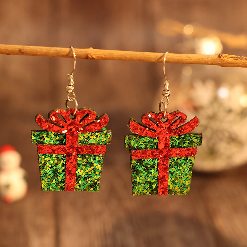 Sequin Gift Box PU Leather Earrings NicholesGifts